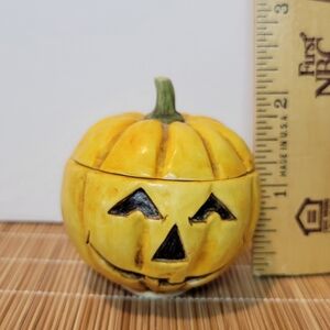 Adam Binder Pumpkin Box Screw On Lid Harmony Kingdom Artist Vintage